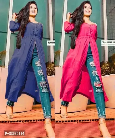 Stylish Multicoloured Rayon Kurta For Women Pack Of 2