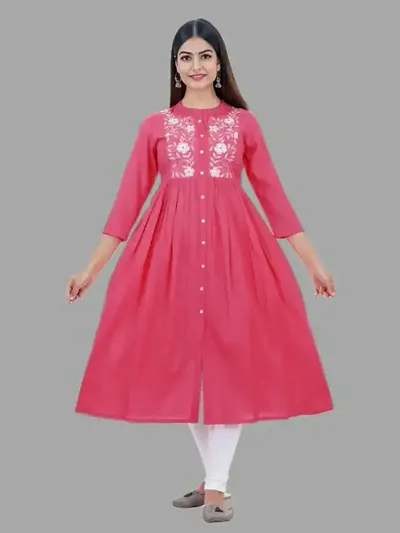 Stylish Rayon Embroidery Anarkali Kurti