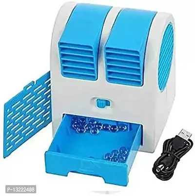 Blue Color Mini Small Portable Cooling Fan | USB Operated Single Blower Mini Desktop Cooler