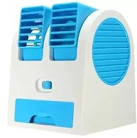 Blue Color Mini Small Portable Cooling Fan | USB Operated Single Blower Mini Desktop Cooler-thumb2