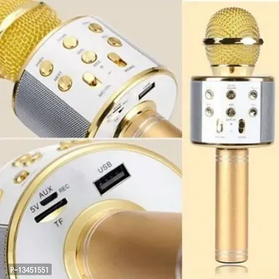 WS-858 Gold Color wireless Microphone With Audio Adjustment Microphone