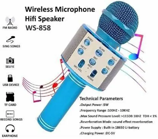 FM Radio, Singing. Memory Card Support, Bluetooth Karaoke Microphone with Mic Speaker Karaoke super battery backup Microphone
