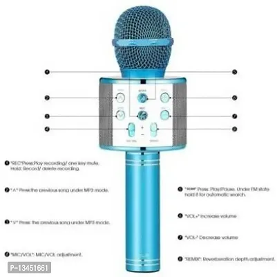 FM Radio, Singing. Memory Card Support, Bluetooth Karaoke Microphone with Mic Speaker Karaoke super battery backup Microphone-thumb2