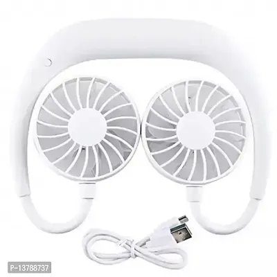 Portable Neckband Fan USB Rechargeable Wearable Hands Free Mini Neck Fan for Home Kitchen Traveling (3 Speed Adjustable)