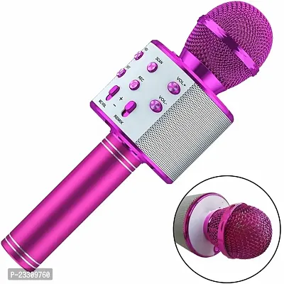 WS-858 Wireless Bluetooth Handheld Microphone Stand Karaoke Mike with Speaker Audio Recording for Cellphone-thumb0