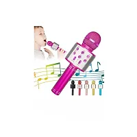 WS-858 Wireless Bluetooth Handheld Microphone Stand Karaoke Mike with Speaker Audio Recording for Cellphone-thumb1