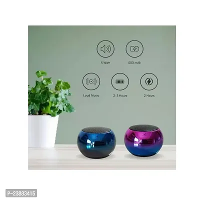 Epriko-Mini Speaker Boost 4 Colorful Wireless Bluetooth Speaker Mini Electroplating Round Steel Speaker (Random from 4 Colour)-thumb2