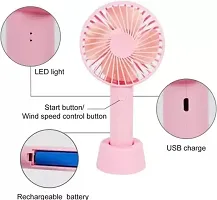 Portable Handheld hand Mini USB/Battery operated Adjustable High Speed Rechargeable Fan SS2 pink-thumb1