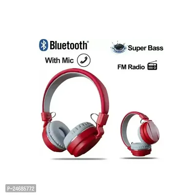 Epriko- SH12 Wireless Headphones with Memory Card Support Bluetooth Headset (Red)