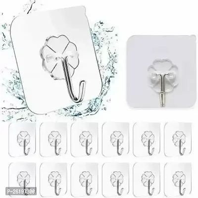 Strong Adhesive Hook Wall Door Sticky Hanger Holder For Kitchen Bathroom Hook  Set Of 12-thumb0