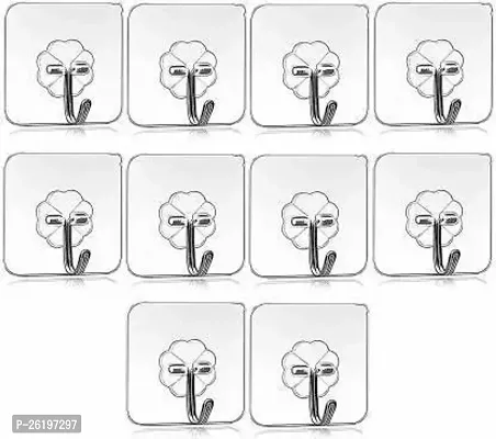 Strong Adhesive Hook Wall Door Sticky Hanger Holder For Kitchen Bathroom Hook  Set Of 10-thumb0