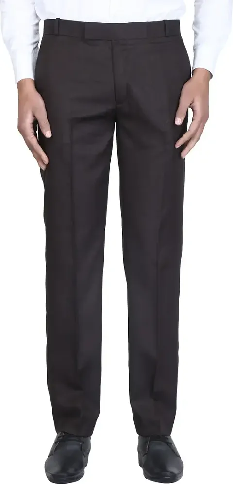 Trendy Rayon Solid Mid-Rise Formal Trouser For Men