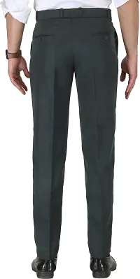 Trendy Black Cotton Blend Solid Mid-Rise Formal Trouser For Men-thumb1