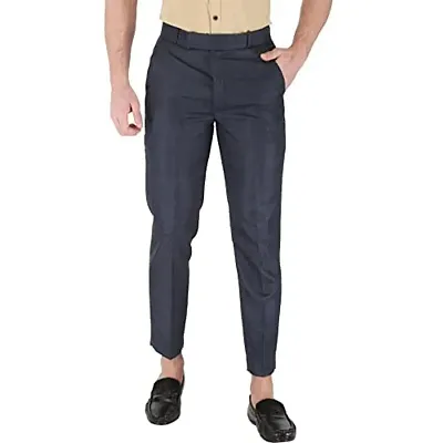Spring Summer Fashion Brand Pants Men Casual Elastic Long Trousers Male  Cotton straight Blue Work Pant mens Large size 36 38