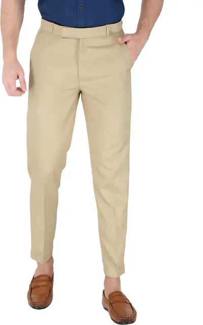 Trendy Rayon Solid Mid-Rise Formal Trouser For Men