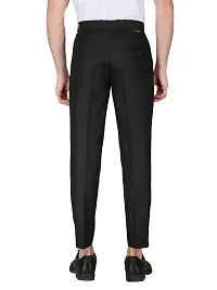 Classic Black Cotton Blend Mid Rise Trouser For Men-thumb1