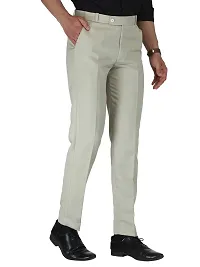 Multicoloured Cotton Mid Rise Formal Trousers-thumb2