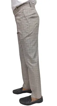 Classic Synthetic Checked Formal Trouser for Women-thumb3