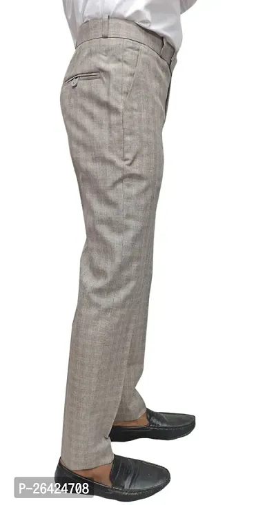 Classic Synthetic Checked Formal Trouser for Women-thumb2