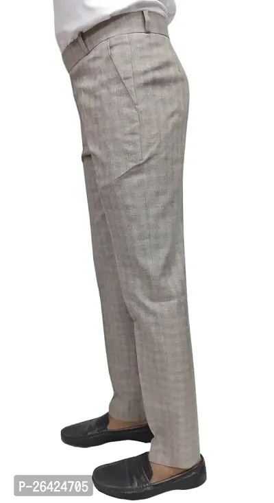 Classic Synthetic Checked Formal Trouser for Women-thumb2