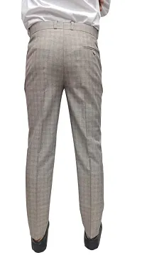 Classic Synthetic Checked Formal Trouser for Women-thumb1