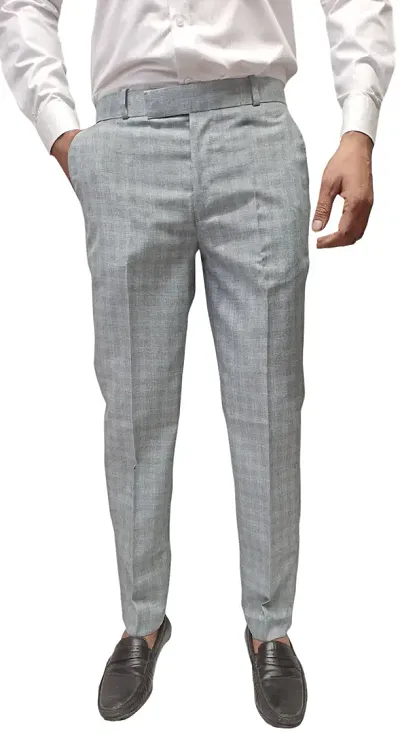 Classic Polycotton Checked Formal Trouser for Men