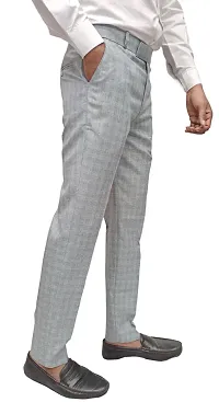 Classic Polycotton Checked Formal Trouser for Men-thumb1