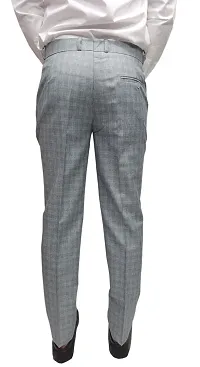 Classic Polycotton Checked Formal Trouser for Men-thumb2