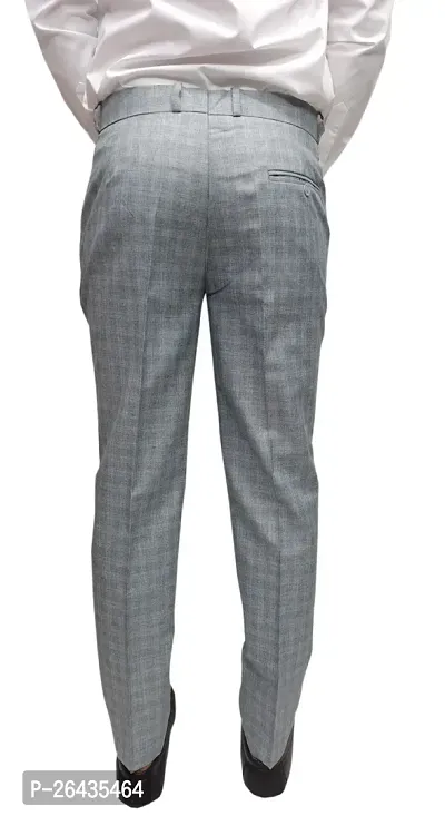 Classic Polycotton Checked Formal Trouser for Men-thumb3