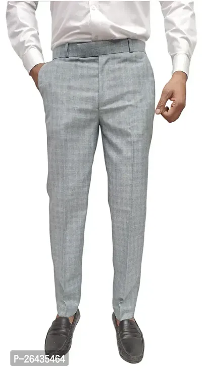 Classic Polycotton Checked Formal Trouser for Men-thumb4