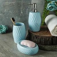 Elegant Ceramic Blue Tooth Brush Holder Soap Case And Soap Dispenser-thumb2