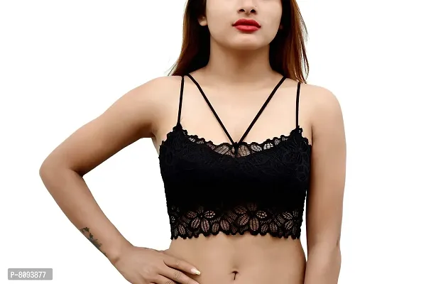 Buy Barshini Lace Bralette Sexy Lingerie Underwear Seamless Strap Padded  Bras for Women Sexy Women Lace Bralette Padded Push Up Lingerie Seamless  Wireless Bras (Free Size 28-34inches) Black Online In India At