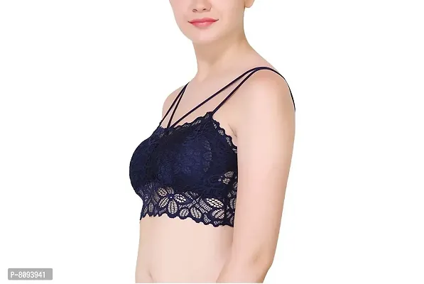 Buy Barshini Lace Bralette Sexy Lingerie Underwear Seamless Strap Padded  Bras for Women Sexy Women Lace Bralette Padded Push Up Lingerie Seamless  Wireless Bras (Free Size 28-34inches) Navy Blue Online In India