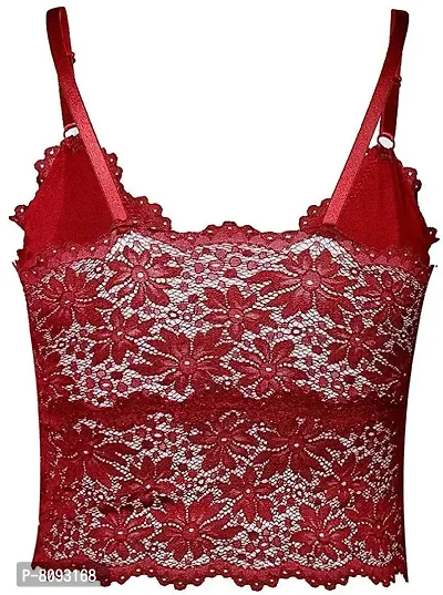 Buy Barshini Presenting Women's New Cotton Lace Spandex Padded Wire Free  Spaghetti Strap Full Floral Net/Lace Camisole with Removable Pads, Free  Size, (Navy, Free Size_(28 to 34)) Online In India At Discounted