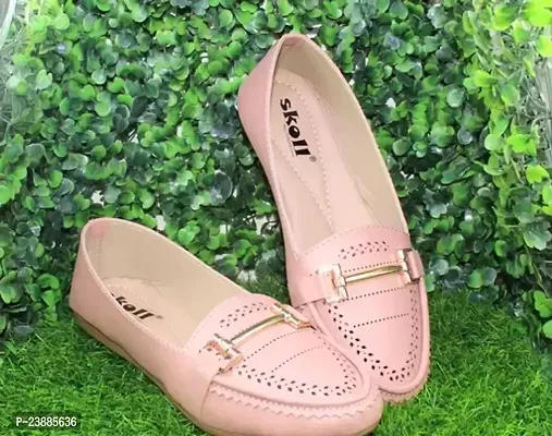 Elegant Pink Synthetic Self Design Bellies For Women-thumb0