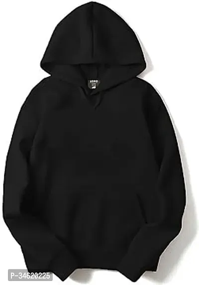 Fabulous Fleece Solid Long Sleeves Hooded Sweatshirts For Men-thumb0