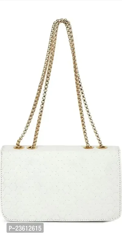 Wood bazar Women's Casual Crossbody Sling Bag | Ladies Purse Handbag | Detachable Sling Strap (White)-thumb3