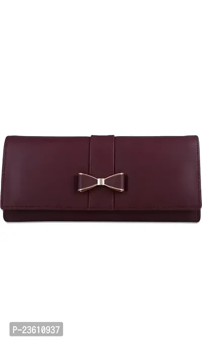 Wood bazar Clutch for Women | Ladies Purse Wallet | Women's Clutch Bag | Synthetic Faux-Leather Mobile Hand Purses Wallet (Dark Brown)