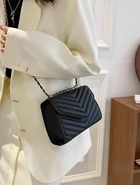 Wood bazar Women's Casual Crossbody Sling Bag | Ladies Purse Handbag | Detachable Sling Strap (Black)-thumb4