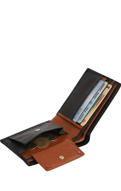 Stylish Mens Leather Wallet | Leather Wallet for Men | Mens Wallet  Men Wallet Minimalist Slim Vegan Leather Vertical Credit Card Wallet with 6 Card Slots | 2 Hidden Card Slots | Hidden Coin Pocket |
