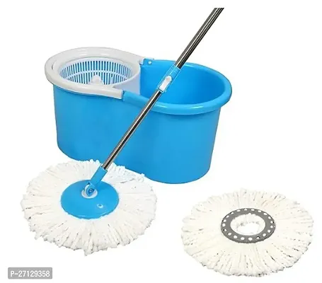 Bucket Spin Mop  1 Stainless Steel Rod with 2 Microfiber-thumb0