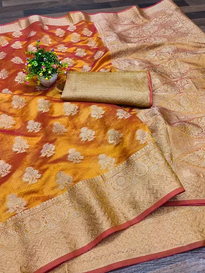 Elegant Silk Blend Saree with Blouse piece 