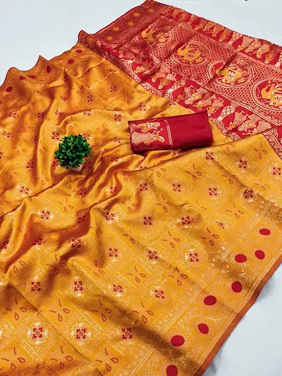 Stylish Butterfly Design Art Silk Saree With Blouse Piece