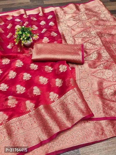 Elegant Organza Banarasi Jacquard Saree With Blouse