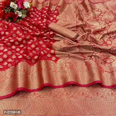 New Fancy Organza Fabrics Jaquard Banarsi Silk Saree