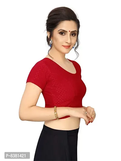 smart lady Women's Cotton Lycra Blouse | Choli (Red2 - Free Size)-thumb4