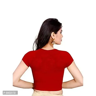 PRE SMART Women's Saree Blouse for Regular wear Red-thumb2