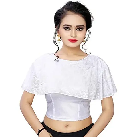 PRE SMART Present Women's Lycra Stretchable Readymade Saree Shining Blouse