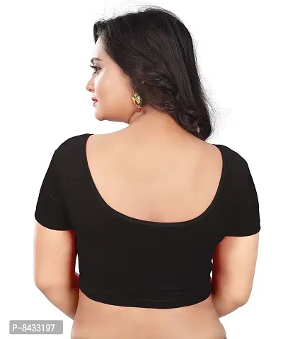 PRE SMART Women's Velvet Blouse Bust Size 30 | Adjustable Upto 36 (Black_Free Size)-thumb2