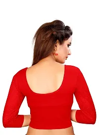 smart lady Women's Cotton Lycra Blouse (Red)-thumb1